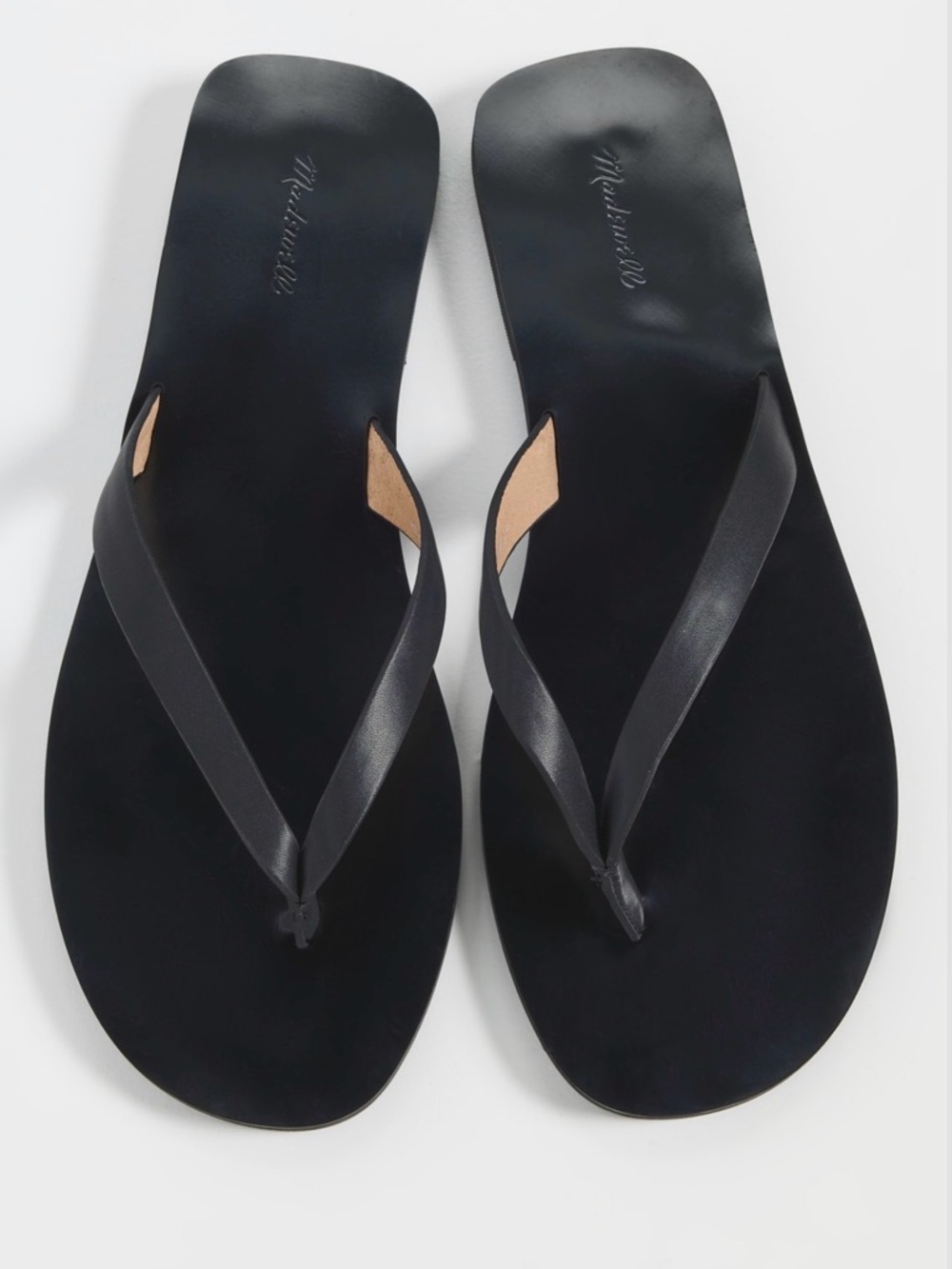 Madewell Black Leather Thong Sandals